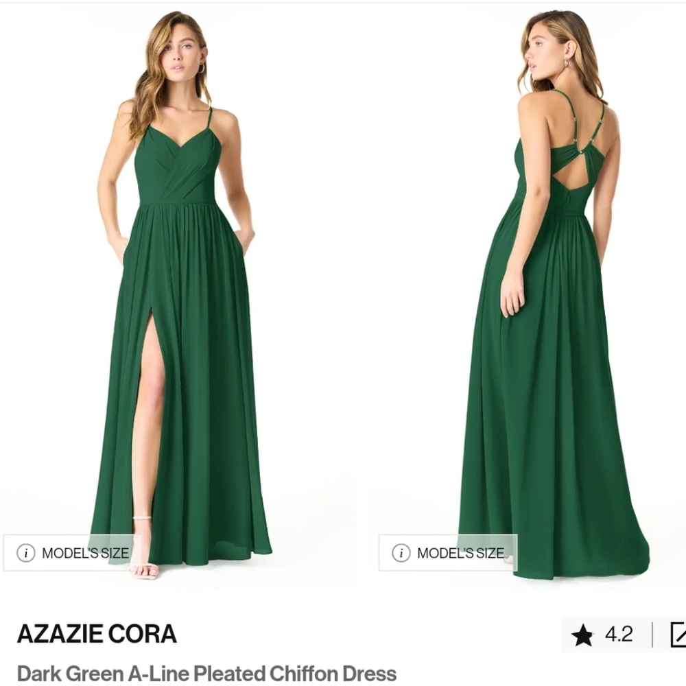 Azazie Cora Green Women's Dress